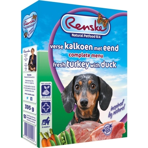 Renske Vers Vlees Hondenvoer - Kalkoen/Eend - 1 x 395 gr