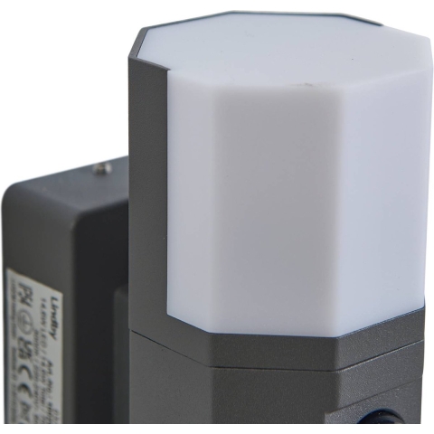 Lindby - Alaric LED Buiten Wandlamp w/Sensor Wit/Dark Grijs
