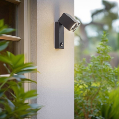 Lindby - Othil Buiten Wandlamp w/Sensor Grijs