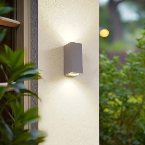 Lucande - Xava Buiten Wandlamp Up/Down Grijs