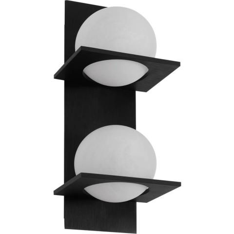 Lucande - Kulka 2 Wandlamp Opaal/Zwart