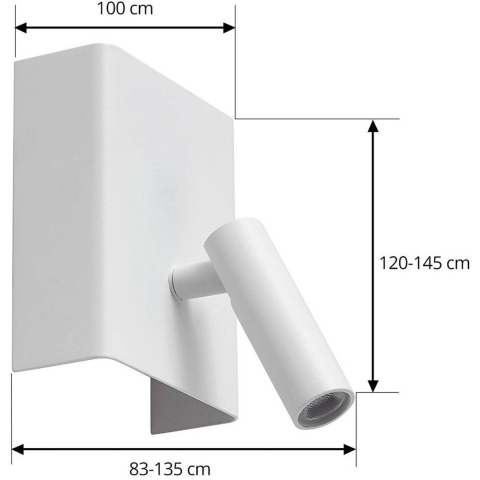 Lindby - Agit LED Portable Wandlamp Dim. Wit
