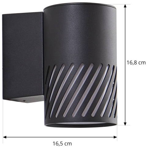 Lindby - Lurinda Buiten Wandlamp Ø10,5 Zwart