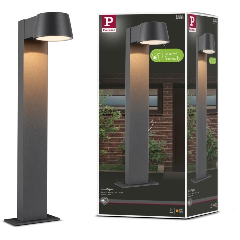Paulmann - Capera LED Buiten Meerpaal Insect Friendly IP44 Anthracite/Aluminium