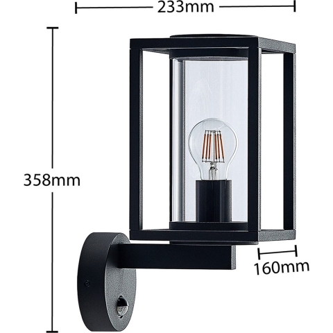 Lucande - Ferda Up Buiten Wandlamp IP44 w/Sensor Graphite