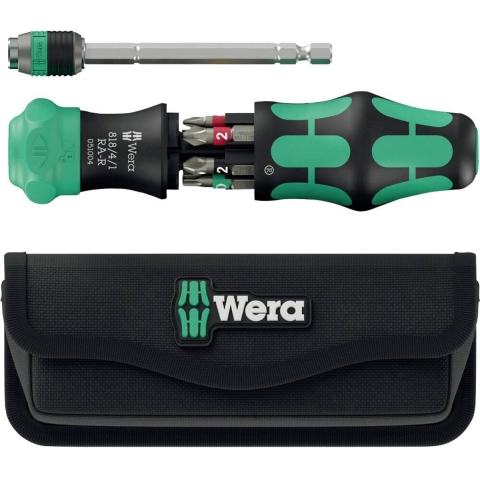 Wera 05051514001 Kraftform Kompakt 20 RA-R Bitschroevendraaier In Etui - 6 In 1 Multi-bit - Met Ratelfunctie