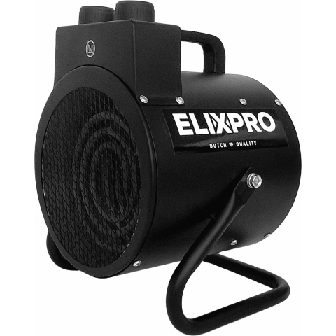 ElixPro Industriële elektrische kachel 3000Watt - Verwarmd tot 40m2 - Werkplaats kachel - 3KW - Ventilatorkachel - 2 Standen - Kantelbaar - Zwart