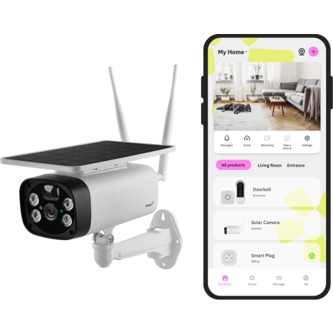 omajin Solar Camera - Beveiligingscamera - HD - Outdoor camera - Bewakingscamera voor buiten - Batterij - Nachtzicht - Bewegingsdetectie - incl. 32GB SD-Kaart -Wit