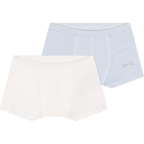 Petit Bateau Boxershorts - 2-pack - Wit/Blauw - Petit Bateau - 8 jaar (128) - Boxershorts