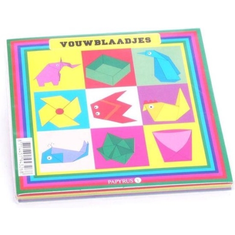 Vouwblaadjes vierkant 12x12cm 65gram assorti