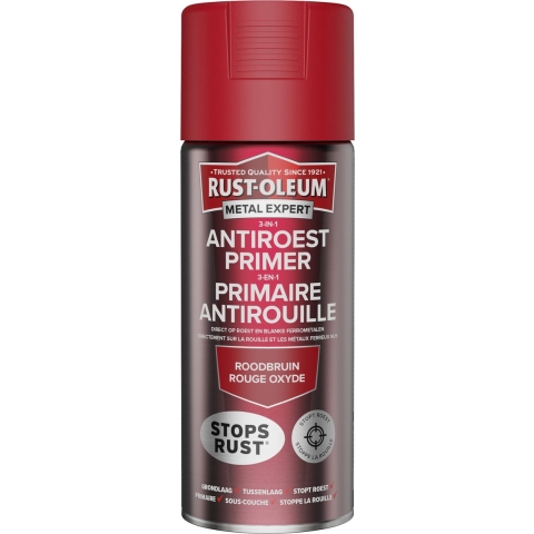 Rust-Oleum 3-In-1 Antiroest Primer - RAL 3000 Roodbruin - 400ml