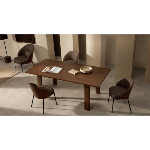 Kave Home Arlen Uitschuifbare Tafel 200/250x95 Walnoot