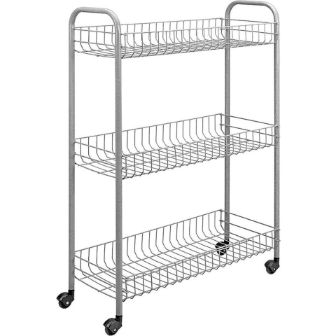 Metaltex Badkamer-/keukentrolley Slim 84x56cm Staal Zilver
