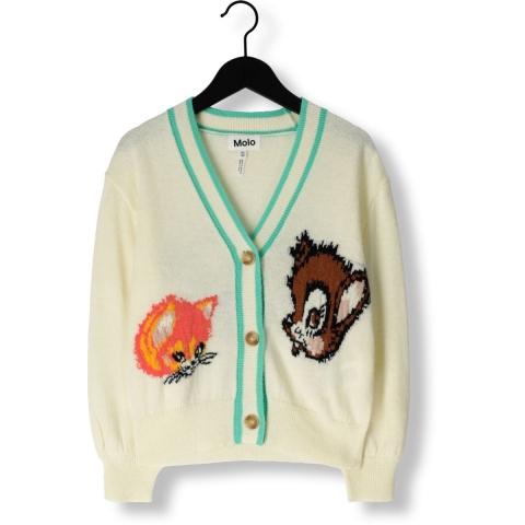 Molo Cardigan - Gebreid - Wol - Gaby - Botercrème - Molo - 7-8 jaar (122-128) - Cardigan