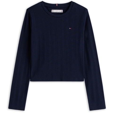 Tommy Hilfiger Blouse - Pointelle - Dark Nacht Navy - Tommy Hilfiger - 8 jaar (128) - Blouse