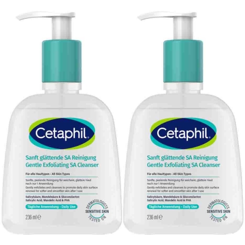 2x Cetaphil Exfoliërende Salicylzuur Reinigingsgel 236 ml