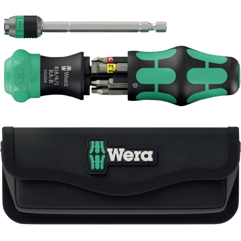 Wera 05051516001 Kraftform Kompakt 26 RA-R Bitschroevendraaier In Etui - 6 In 1 Multi-bit - Met Ratelfunctie