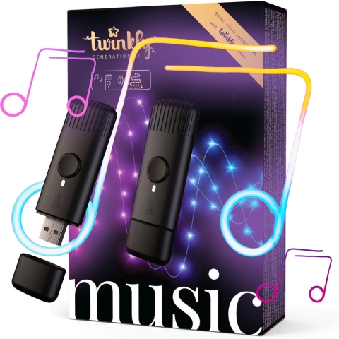 Twinkly Music– Bluetooth en Wi-Fi USB-geluidssensor voor Twinkly Smart LED-lampjes om te Synchroniseren met Muziek