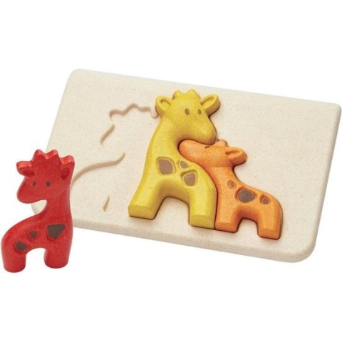 Plan Toys houten vormenpuzzel Giraffen - 3 stukjes
