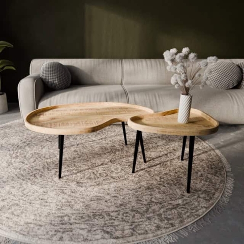 HUUS Salontafelset Luna - Naturel