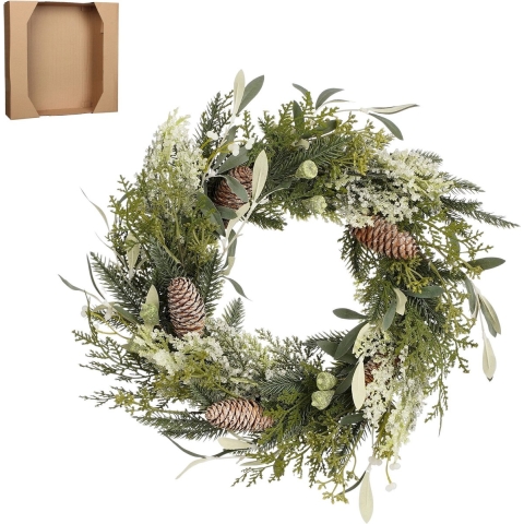 House of Seasons Alva Kerstkrans -Ø40 cm - Groen