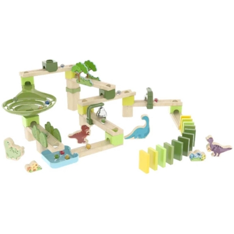 Hape Knikkerbaan - Dino Adventure Marble Uitvoeren - 131 Onderde - Hape - OneSize - Knikkerbaan
