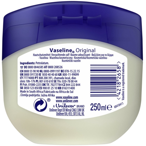 3x Vaseline Original Petroleum Jelly 250 ml