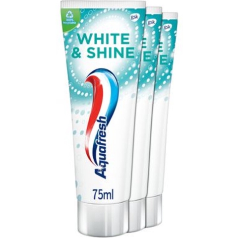 6x Aquafresh Tandpasta White&Shine 3 stuks