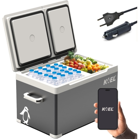 Koel Crate Dual 23 Compressor Koelbox Elektrisch 12 en 230 Volt - Elektrische Frigobox voor in de Auto - Cool box - Tegelijk Koelen en Vriezen - 23 Li