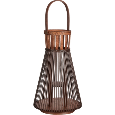 Mica Decorations Cosmo Lantaarn - H45 xØ15 cm - Gerecycled polyester - Donkerbruin