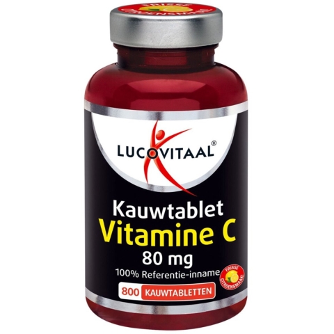 2+2 gratis: Lucovitaal Vitamine C 80mcg Kauwtablet Citroen 800 tabletten