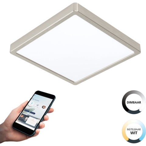 EGLO connect.z Fueva-Z Smart Opbouwlamp - 28,5 cm - Grijs|Wit - Instelbaar wit licht - Dimbaar - Zigbee