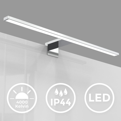 B.K.LICHT LED Spiegellamp - wandlamp met chroom kleur - badkamerverlichting - l:60cm - IP44 - 4.000K - 8W