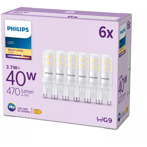 Philips LED Capsule - 40 W - G9 - Warmwit licht - 6 stuks