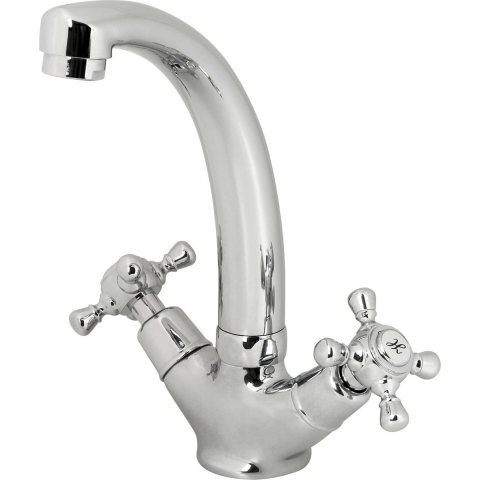Plieger Charleston Wastafelkraan– Wastafelkraan – Twee Knoppen – Wastafelkraan Klassiek - Chroom
