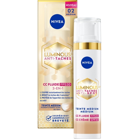1+1 gratis: Nivea Luminous630 CC Cream SPF 30 Medium 40 ml