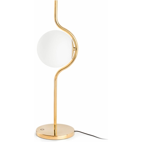 Faro Le Vita - Tafellamp - 15 X 14 X 58 Cm - 6W Dimbare LED Incl. - Glanzend Goud En Opaal