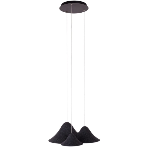 Maxlight Bellmond - Hanglamp - Ø 60 X 200 Cm - 21W LED Incl. - Zwart En Grijs