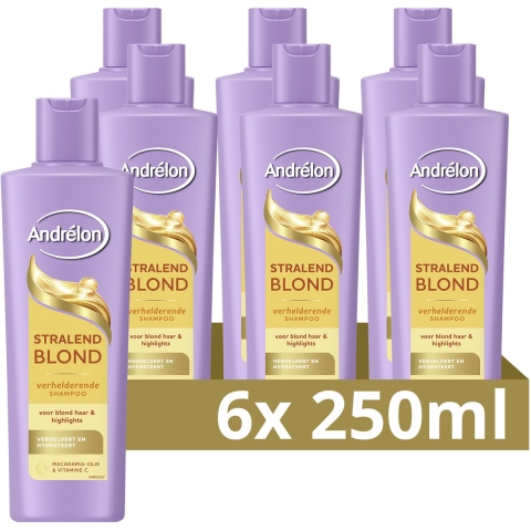 6x Andrelon Shampoo Stralend Blond 250 ml