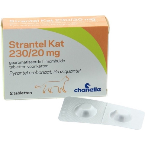 Strantel Kat ontwormingstablet voor de kat 4 tabletten