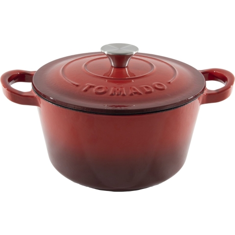Braadpan Tomado gietijzer rood Ø28x11cm
