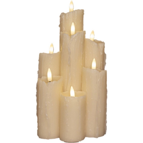 LED Druipkaarsen set ivoor 7-delig