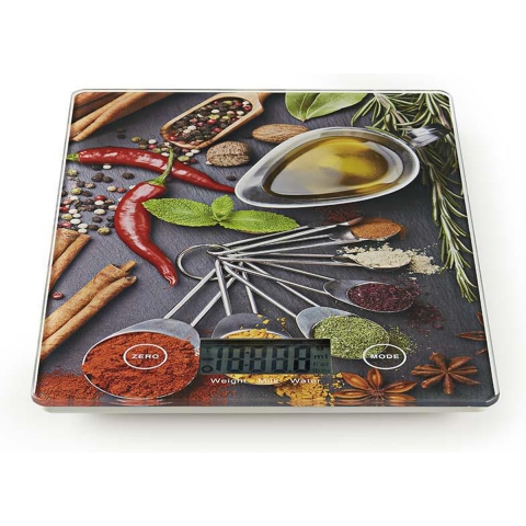 Nedis Keukenweegschaal | Digitaal | Glas / Kunststof | Multicolour | 1 stuks - KASC113VA KASC113VA