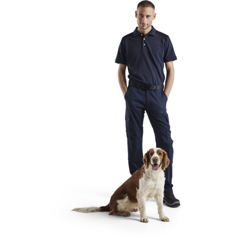 Blåkläder Industrie werkbroek stretch met kniezakken 14481832 | Donker marineblauw/Zwart | Maat 50 - 7330509758854