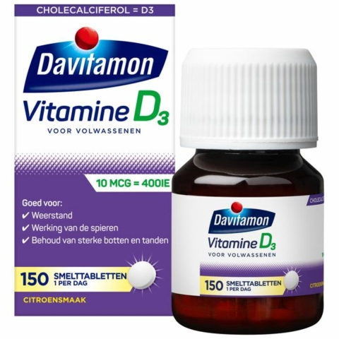 Gratis Verzending: 2x Davitamon Vitamine D 10 MCG Volwassenen 150 smelttabletten