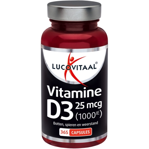 Gratis Verzending: 3x Lucovitaal Vitamine D3 25mcg 365 capsules