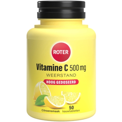 Gratis Verzending: 4x Roter Vitamine C Hooggedoseerd 500mg Citroen 50 kauwtabletten