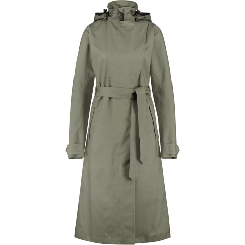 AGU Trench Coat Long Regenjas Urban Outdoor Dames - Groen - M - Waterdicht