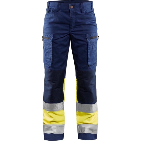 Blåkläder Dames werkbroek High-Vis met stretch 71611811 | Marine/High-Vis Geel | Maat 32 - 7330509615522