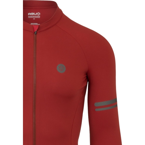 AGU Solid Fietsshirt Lange Mouwen Performance Heren - Bruin - S